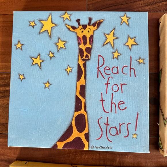 Canvas Print Wall Art Kids Room Nursery Animals Inspirational Quotes Set of 6 - Picture 2 of 9